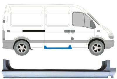 Schuifdeur dorpel reparatiepanel voor Renault Master 1998-2010 / Rechts