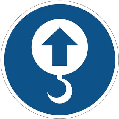 Lasthaak verplicht gebodsbord | gecoat dibond materiaal | 10 cm