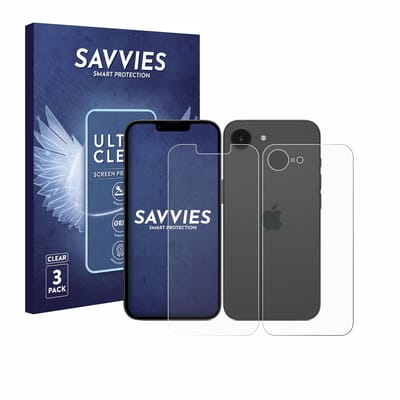 Savvies - Screenprotector voor Apple iPhone 17e (Voor+Achter) - Folie Beschermfolie transparant 6 Stuks