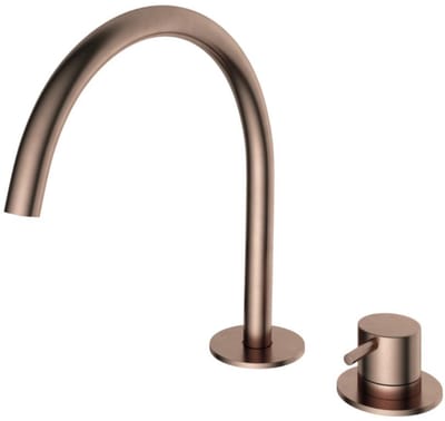 Hotbath Cobber - Wastafelmengkraan - zonder Waste - Laag - Geborsteld Koper PVD - Opbouw - Messing - V07