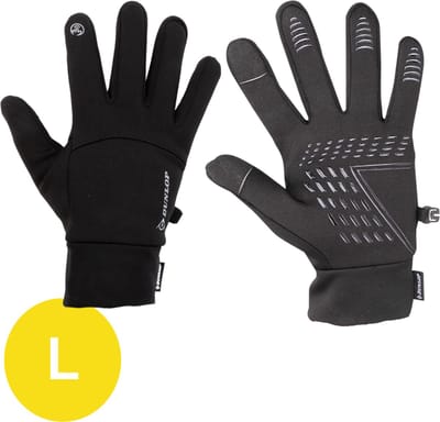 Dunlop Fietshandschoenen Maat L - Fiets Accessoires - Geschikt voor Touchscreen - Handschoenen Heren en Dames - Fietskleding Zwart