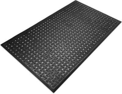 Vloermat - Antislip mat - Veiligheid verhogen - Grote drainage gaten - 145 x 85 cm - Zwart