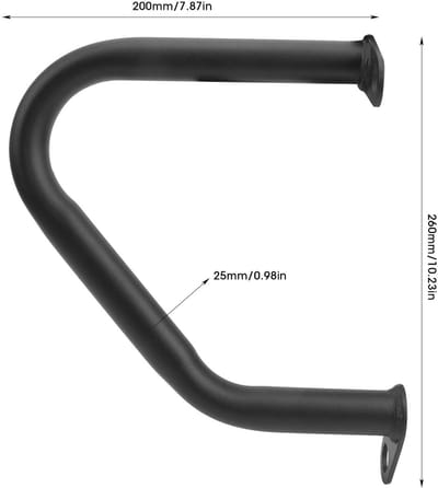 Dailygoods- Motorbescherming Zwart - Valbeugel - Crash Bar - Lichaamsbescherming - IJzer - 200x260mm