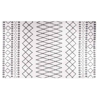 vidaXL Vloerkleed wasbaar 120x170 cm zwart en wit