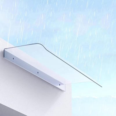 Deurluifel Polycarbonaat - Regenkap Buiten - Bescherming Deur - Stil En UV-bestendig - 40 x 150 cm - Transparant