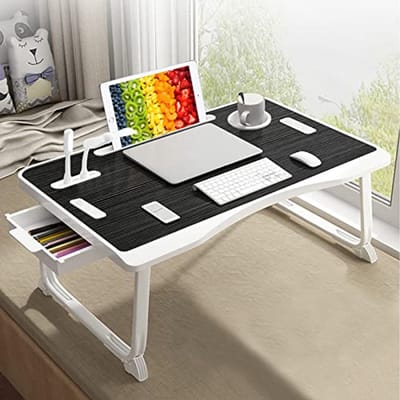Opvouwbare Laptoptafel met USB-oplaadpoort en Handvat - Multifunctioneel Bureau voor Eten, Lezen en Werken