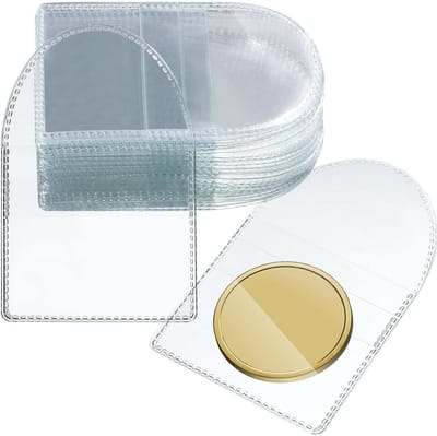 Thijox - 50 Stuks Transparante Muntbeurzen met Één Vak - Antislip, Stof- en Waterbestendig PVC - Ideaal voor Munten, Sieraden en Kleine Voorwerpen