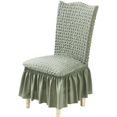 Seersucker Universele Stretch Eetkamerstoelhoes, Hoes met Rok, Afneembare Hoezen voor Parsons Stoelen Universal