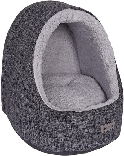 lionto kattenhol, zacht ligbed met uitneembaar kussen & antislip, donkergrijs