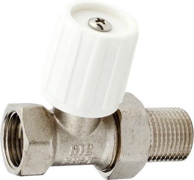 Radiatorconnect manuele radiatorkraan 1/2" x 1/2" recht.