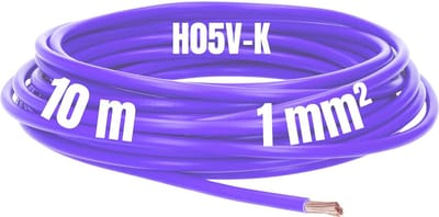 Kalitec 10 meter H05V-K 1 mm² paarse bedradingskabel I kernkabel flexibel I PVC enkeladerig I meeraderig 1mm2 I bedrading fijnaderig I enkele kabel I kabel massief I schakeldraad