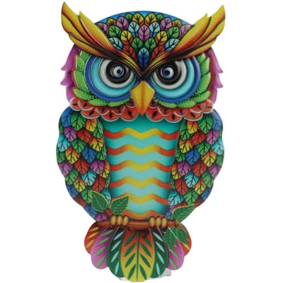 Décoration Murale Hibou Métal Fer Multicolore Décoration Murale Hibou Artisanat pour Décoration Maison Jardin black