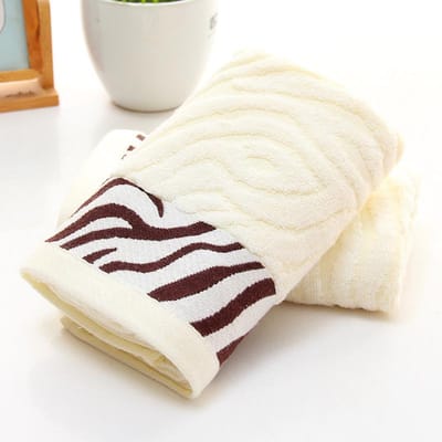 Bamboevezel Handdoek Tijgerpatroon Verdikte Gezichtshanddoek Cadeau Bamboehoutskoolvezel Handdoek 75*34 white