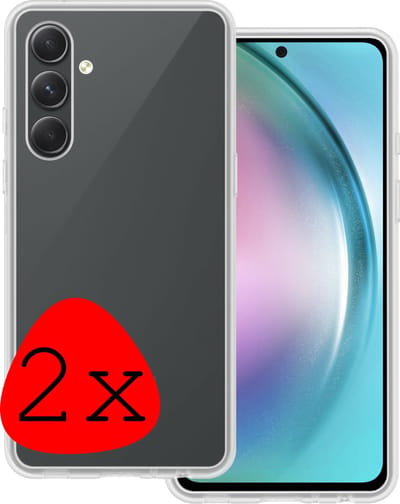 Hoesje 2 Stuks - Geschikt voor Samsung Galaxy A54 - Sterk & Shockproof - Case Siliconen - Back Cover - Telefoon Hoes - Transparant