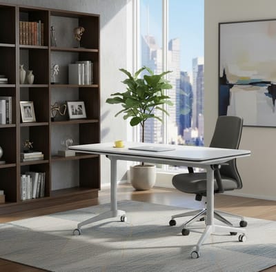Modulaire Mobiele Vergadertafel - Moderne Opvouwbare Conferentietafel met DIY Splicing Design, Grote Seminartafel voor Kantoor, Vergaderzaal & Trainingen - Hoge kwaliteit MDF & Aluminium Casa Seren...