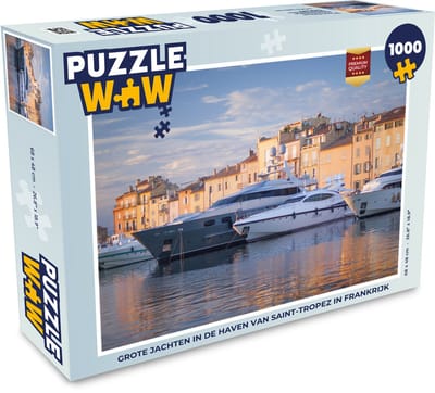 Puzzel Grote jachten in de haven van Saint-Tropez in Frankrijk - Legpuzzel - Puzzel 1000 stukjes volwassenen
