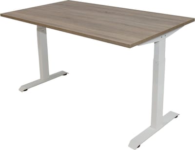 Office Hero® Cosmic - In hoogte verstelbaar bureau wit frame - Game bureau - Computertafel - Werktafel - 120x80 - Robson eik