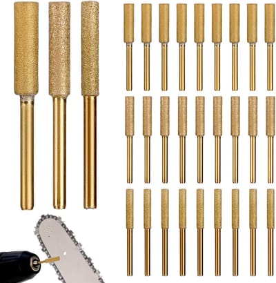 Kettingzaag Slijpers - Metaal Slijpen - Gereedschap Onderhoud - Titanium Gecoat - 30 Stuks - Zilver