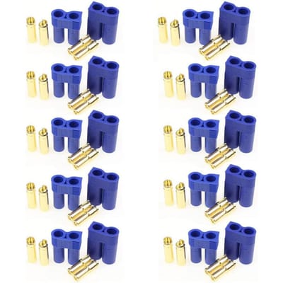 10 Paar EC5 Mannelijke Vrouwelijke Connectoren – Hoge Geleidbaarheid voor RC Modellen – Ideaal voor Lipo Batterijen, Blauw blauw