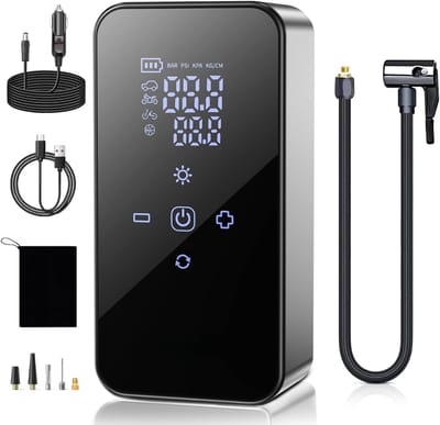 YOR® Fietspomp met Drukmeter - Fietspomp Klein - Fietspomp Handmatig - Zwart - 8cm x 5cm x 16cm