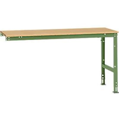 Manuflex aanbouwtafel UNIVERSAL Standaard, 1750 x 800 mm, multiplex natuur, resedagroen