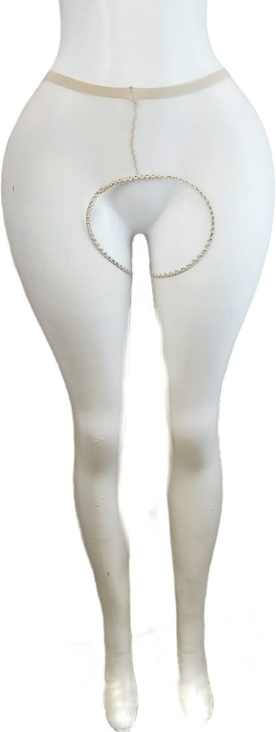BamBella ® - Panty -Onesize - open kruis hoge kousen broek Dames - Onesize - sexy Erotische lingerie van kant bruin