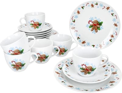 18-delig porseleinen Candyman koffieservies