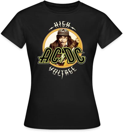 AC/DC Logo High Voltage Album Angus Young T-Shirt Dames