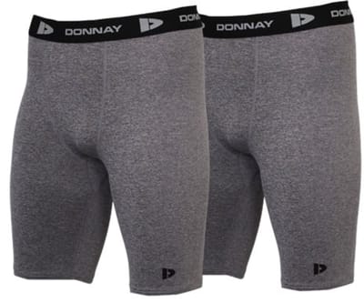 2-PackDonnay - Compressie Short - Thermo/Sportshort (23cm) - Heren - Charcoal-marl (037) - maat S