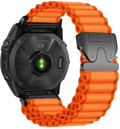 Strap-it Nylon bandje 'Outdoor' geschikt voor Garmin Fenix 9 (Pro) 51mm / Fenix 8 (Pro) 51mm / Garmin Fenix 7x (Pro - Sapphire Solar) / Fenix 6x (Pro - Sapphire) / Fenix 5x (Plus) / Fenix 3 / Epix Pro (Gen 2 - 51mm) / Enduro 1-2-3 - Oranje