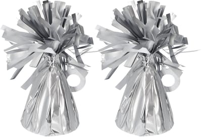 Folat Ballon gewichtjes - 2x - mat zilver - 170 gram - helium ballontrosjes