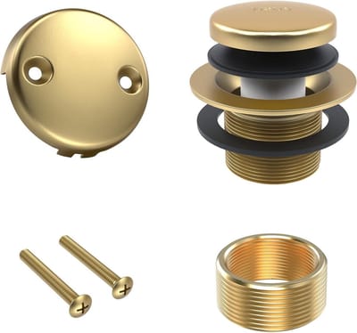 Badkuip Afvoer Kit - Bad Afvoer - Badkamer Reparatie - Tip-Toe Mechanisme - Universele Pasvorm - Geborsteld Goud