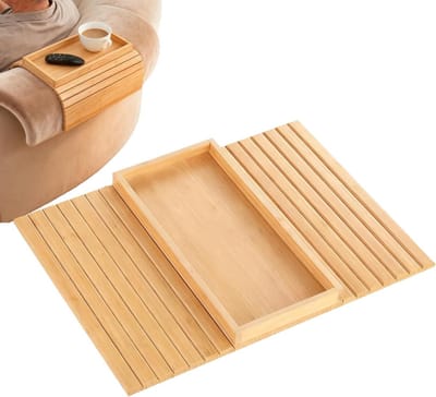 Bank Armleuning Tafel - Bank Dienblad Organizer - Dranken Plaatsen - Hout met Antislip