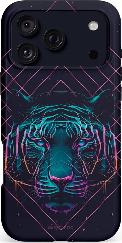 Casetastic Hoesje Geschikt voor Apple iPhone 17 Pro Max MagSafe - Stijlvolle Beschermende Duo-layer Case - Neon Tijger