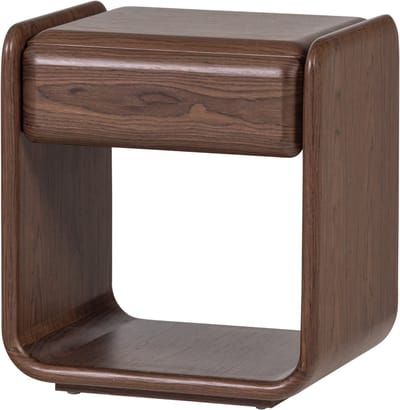 WOOOD Elura Nachtkastje Met Lade - Hout/Fineer - Bruin - 50x40x40