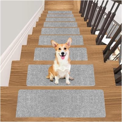 Zelfklevende Trapmatten - Antislip Treden - Veiliger Huis - Zachte Strepen - 76 x 20 cm - Grijs