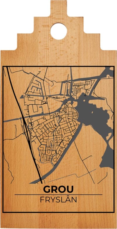 JM Woods - Borrelplank - Serveerplank - Hapjesplank - Kaasplank - Plattegrond - GROU - Gepersonaliseerd - Cadeau tip!