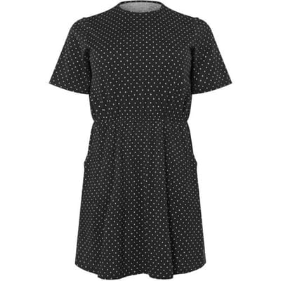ESMARA Dames jurk - plus size (Zwart/print, XL (48/50))