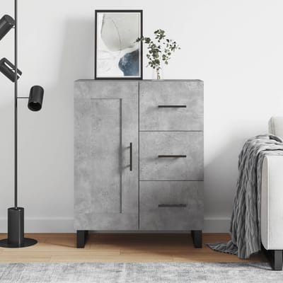 vidaXL - Dressoir - 69,5x34x90 - cm - bewerkt - hout - betongrijs