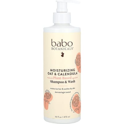 Babo Botanicals, Moisturizing Shampoo & Wash, Oat & Calendula, 16 fl oz (473 ml) white