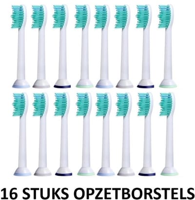 16 stuks- Universele Opzetborstels/Opzetstukjes- Vernieuwde technologie -Geschikt voor Philips Sonicare elektrische tandenborstels- Grote Borstelkop -Zachte borstels - Underdog Tech