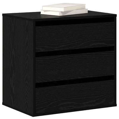 vidaXL - Ladekast - 3-Lade - Zwart - 61 - x - 41 - x - 58 - cm - Bewerkt - hout