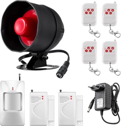 Draadloos Inbraakalarm voor Huis en Buiten - Weerbestendige Sirene 115dB met Bewegingsmelder en Deursensor