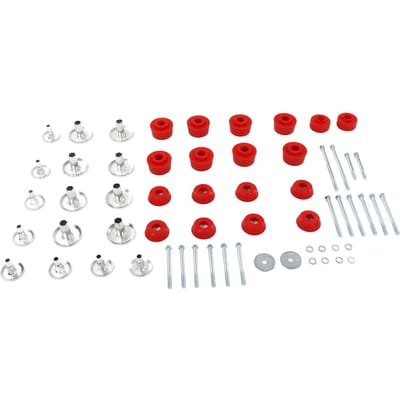 Kit de coussinets de cabine de carrosserie KF04060BK Jeu de quincaillerie de coussin de châssis Remplacement pour Ford 2WD 4WD Super Duty 2008‑2016 red