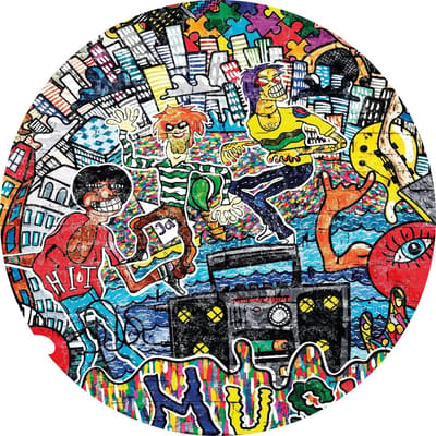 Vinyl | Vloerkleed vinyl rond | Graffiti art | | 95 cm Rond