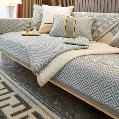 Luxe bankhoezen in Chinese stijl Chenille Antislip Bankkussen Massief hout voor woonkamerbanken Universele fauteuilhoes 70x70cm 1pcs