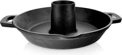 Koekenpan met Kippenstandaard Gietijzeren LITINA 28 cm - Kippenbrader - Kippenbrander - Grill