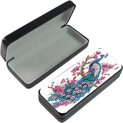 Diamant Schilderen Etui voor Zonnebrillen met Pennen en Parels, Handige Organizer voor Schilderen op Nummer en Brilaccessoires, Ideaal voor Thuis en Reizen