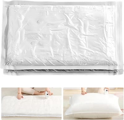 Grote herbruikbare vacuümzakken voor matrassen - 2 stuks - 240 x 130 cm - met luchtdicht ventiel - voor kleding, dekbedden, beddengoed