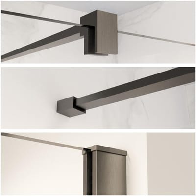 FugaFlow Eccelente Vetro profielset 200cm + stabilisatiestang 120cm Gunmetal -